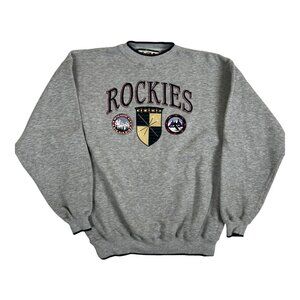 Vintage Rocky Mountains Skiing Crewneck Sweatshirt Size Large Red Cliff 90s